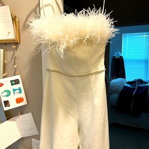 Bronx and Banco feather jumpsuit